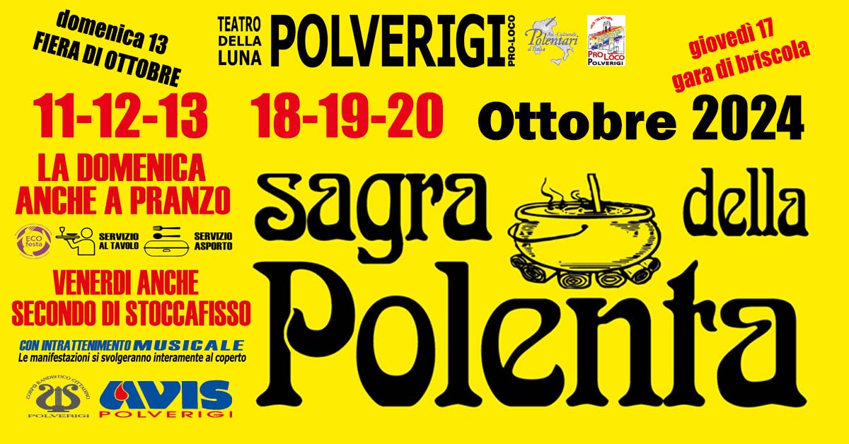 Sagra della Polenta 2024, 18-20 ottobre