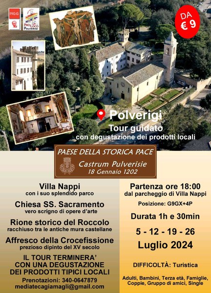 Tour guidato di Polverigi con degustazione di prodotti locali