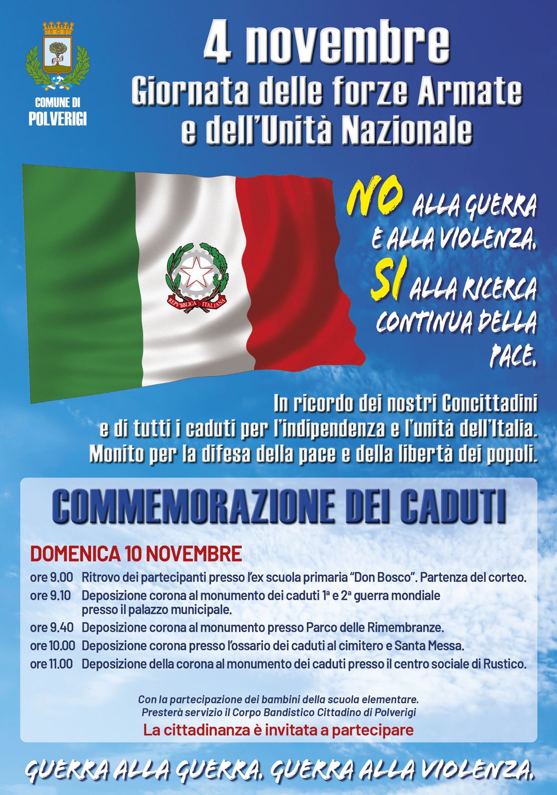 4 Novembre: Giornata delle forze Armate e dell'Unità Nazionale