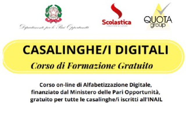 Corso di alfabetizzazione digitale gratuito "Casalinghe/i digitali